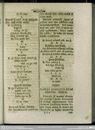 XXXIV. Ranus Affectus Hemicraniae Similis