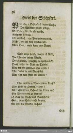 Preis des Schöpfers