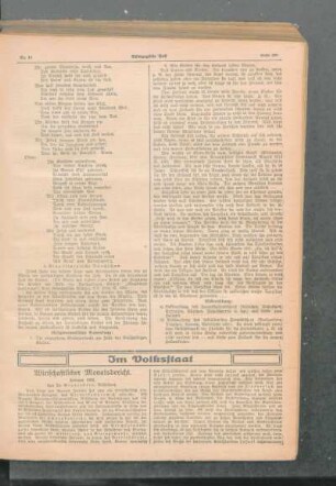 Wirtschaftlicher Monatsbericht : Februar 1922 ; [Im Volksstaat]