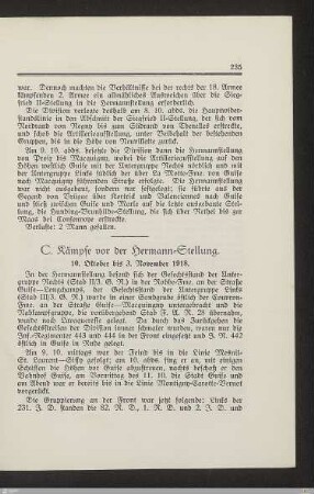 C. Kämpfe vor der Hermann-Stellung