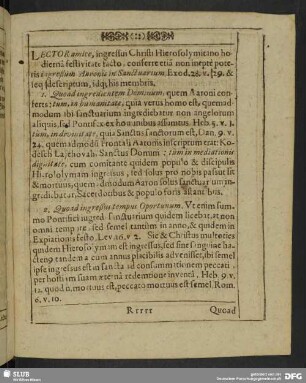 Lector amice, ingressui Christi Hierosolymitano hodierna festivitate facto ...