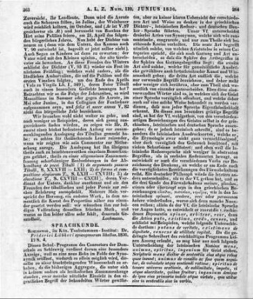 Lübker, F.: Synonymorum libellus. Schleswig: Taubstummen-Institut 1836