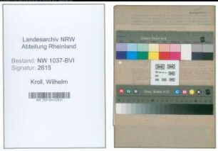 Entnazifizierung Wilhelm Kroll , geb. 12.12.1894 (Betriebsfuehrer)