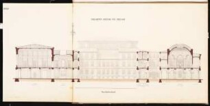 Preußisches Parlament, Berlin Schinkelwettbewerb 1868: Querschnitt; Maßstabsleiste
