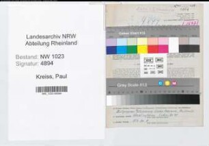 Entnazifizierung Paul Kreiss , geb. 08.03.1908 (Verw.Angest.)