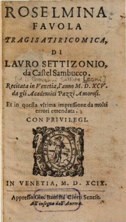 Roselmina : favola tragisatiricomica