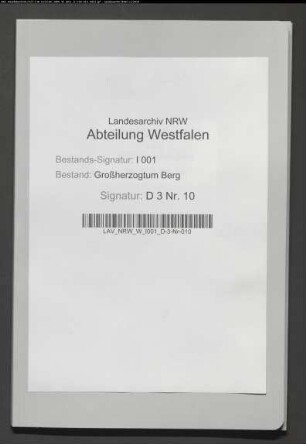 Kaution des Steuer-Empfängers Cobet zu Hilckenbach