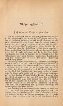Wohnungspolitik.
