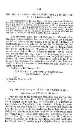 Executionsverfahren bei Lieferung von Materialien zu Schulbauten : [V. Elementarschulwesen]