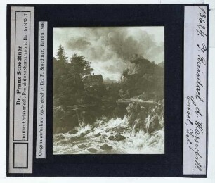 Ruisdael, Wasserfall mit Berggipfel, Burg und Hütte (Kassel GG 398)