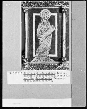 Tragaltar des heiligen Gregorius — Schmalseite mit den Propheten Johel, Jeremias und Salomon — Der Prophet Johel