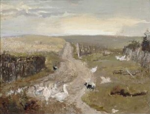 Landschaft mit Gänsen I