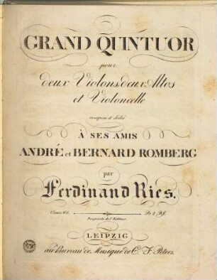 Grand quintuor pour deux violons, deux altos et violoncelle : oeuv. 68