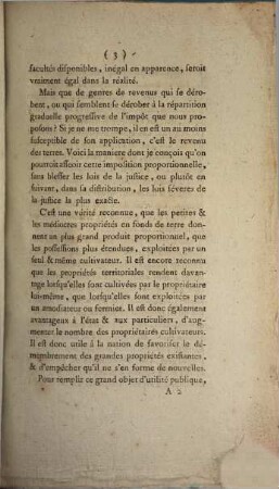 Apperçu d'un projet d'imposition graduelle sur les terres