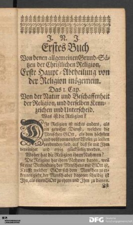 Erste Haupt-Abtheilung.