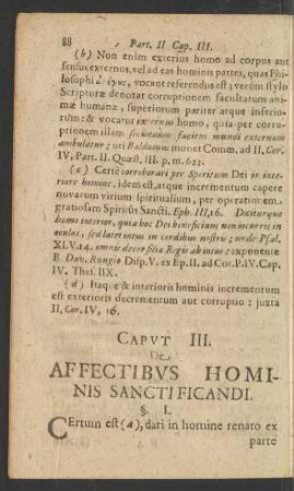 Caput III. De Affectibus Hominis Sanctificandi.