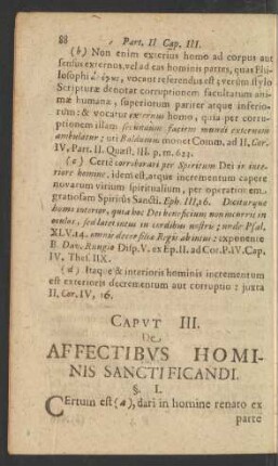 Caput III. De Affectibus Hominis Sanctificandi.