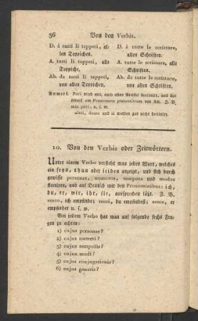 10. Von den Verbis oder Zeitwörtern