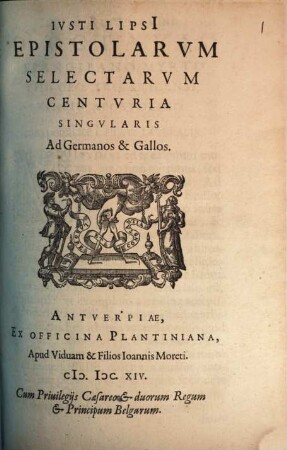 Epistolarum selectarum centuria sing. ad Germanos