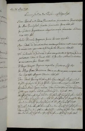 [Reskript vom 25.5.1748, nicht überliefert]