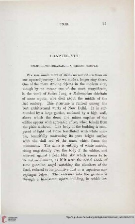 Chapter VIII: Delhi – Toglokabad – A Hindoo Temple