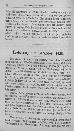 Eroberung von Bergedorf 1420.