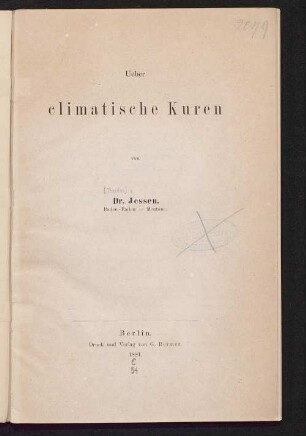 Ueber climatische Kuren