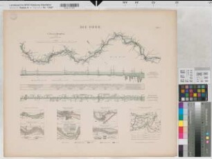 Preußen (Königreich) Wasserstraßen: Oder Blatt 6 Übersichts- und Einzelpläne, Wasserstand 1891 1 : 250 - 800 000 54 x 64 Druck: Gisevius Bogdan, Berlin B Nr. 509