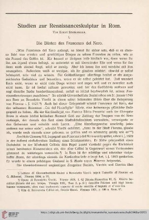 1: Studien zur Renaissanceskulptur in Rom