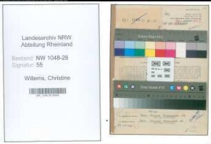 Entnazifizierung Christine Willems , geb. 24.01.1901 (Postsekretaerin)