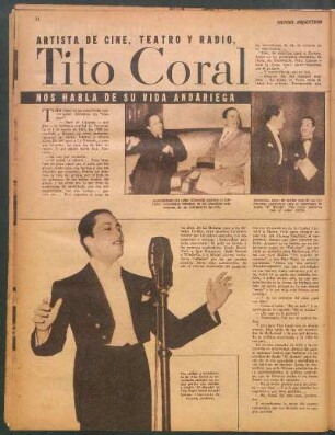 Artista de cine, teatro y radio, Tito Coral nos habla de su vida andariega