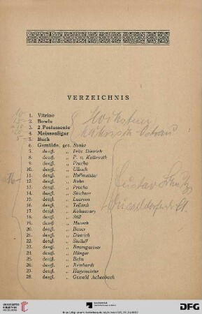 Verzeichnis (Nr. 1-417)