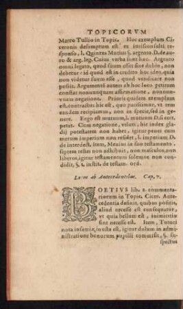 Locus ab Antecedentibus. Cap. 7.
