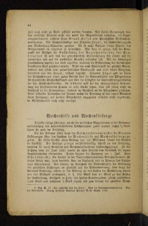 Wochenhilfe und Wochenfürsorge