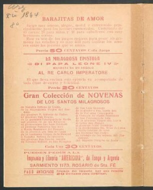 [Publicidad de Imprenta y Librería "Americana"]