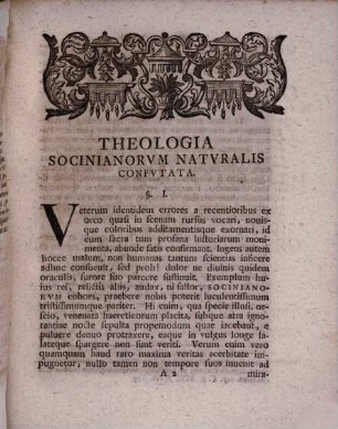 Theologiam Socinianorum naturalem confutatem