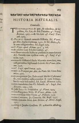 189-208, Historia Naturalis.