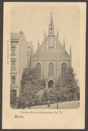 Ansichtskarte Christus Kirche, Königgrätzer Straße 96, Stresemannstraße [1/2]