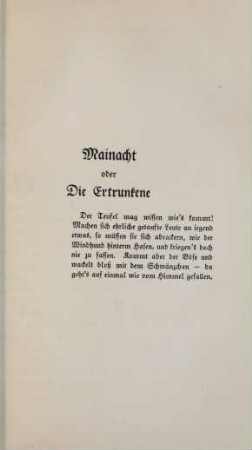 Mainacht oder Die Ertrunkene