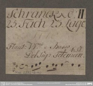 Quartets - Mus.2392-Q-40 : fl, vl, vlc, bc - b; TWV 43:h 1