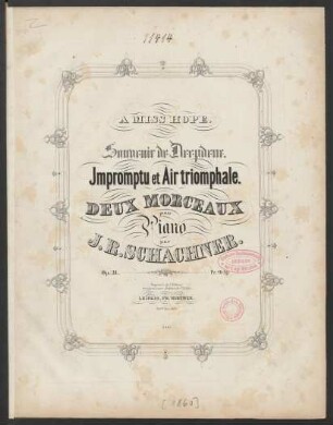 Souvenir de Deepdene : impromptu et air triomphale : deux morceaux pour piano op. 31