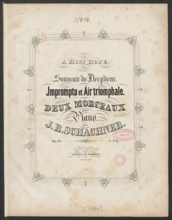 Souvenir de Deepdene : impromptu et air triomphale : deux morceaux pour piano op. 31