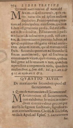 Qvaestio XLVIII. De matrimonio secundum quod est sacramentum.