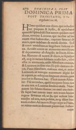 Dominica Prima Post Trinitatis ...