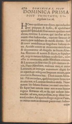 Dominica Prima Post Trinitatis ...