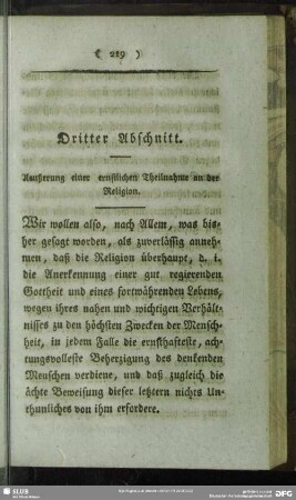Dritter Abschnitt. Aeußerung einer ernstlichen Theilnahme an der Religion