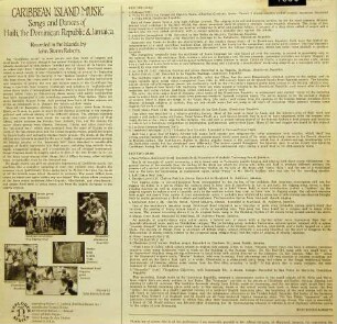 Caribbean Island music. Songs and dances of Haiti, the Dominican Republic & Jamaica