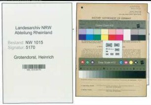 Entnazifizierung Heinrich Grotendorst , geb. 11.05.1915 (Metzgermeister)