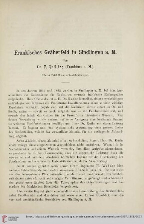 29: Fränkisches Gräberfeld in Sindlingen a. M.