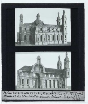 Neumann, Modell für die Klosterkirche Münsterschwarzach (München BMN Mod. 18),Schwarzach am Main, Klosterkirche Münsterschwarzach (Barockbau, abgebrochen)
